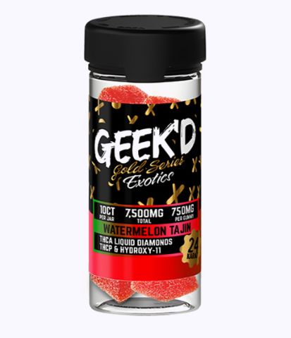 Geek’d 24k Gold Series Exotics Gummies-Watermelon Tajin | (10ct) 7500mg