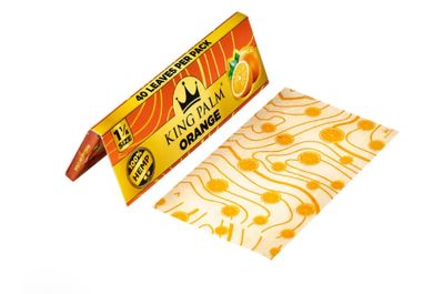 King Palm-Hemp Rolling Papers -Orange-1 1/4 Size