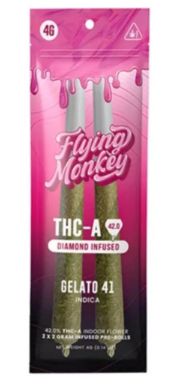 Flying Monkey-Gelato 41-THCa Diamond Infused Pre-Rolls 4g