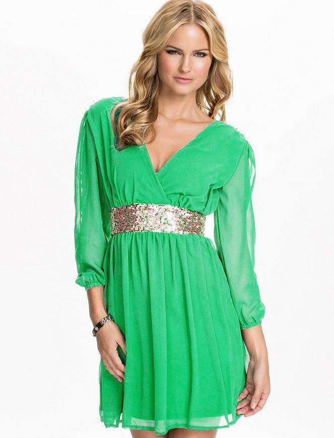 Plus Size Green Fashion Casual Style Girl Dress