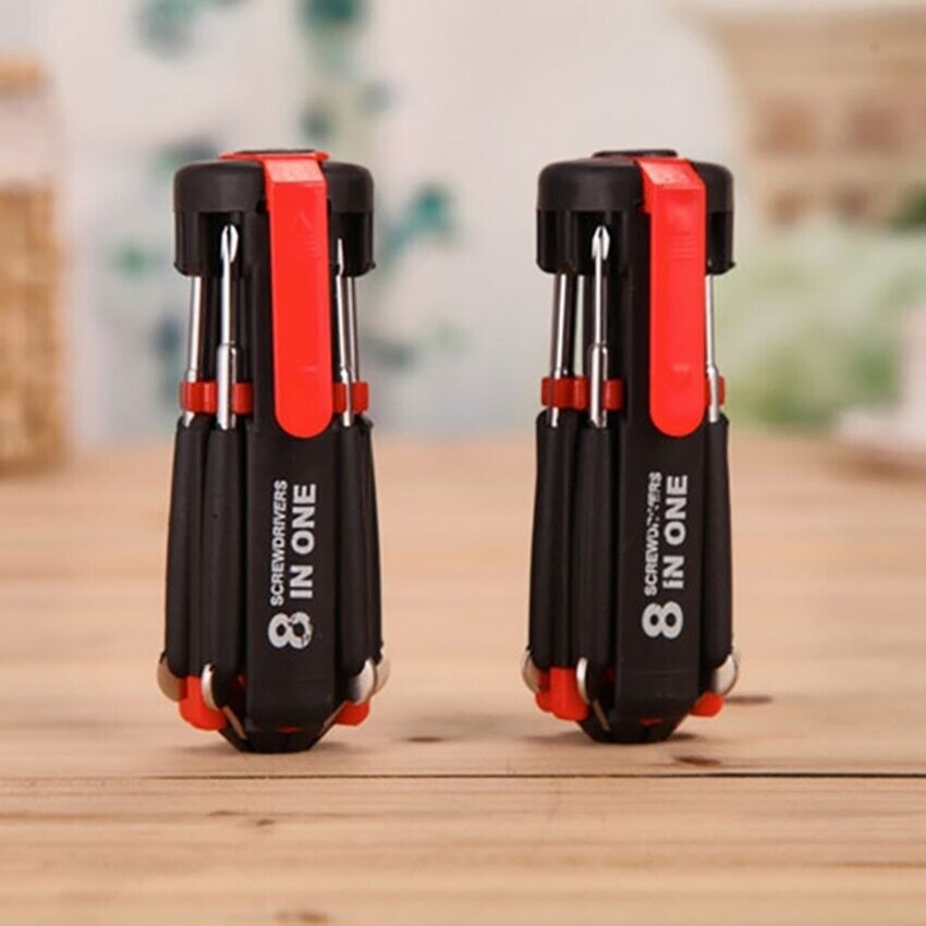 Pocket 8 in 1 Screwdriver LED Light Multi-function Repair Tools