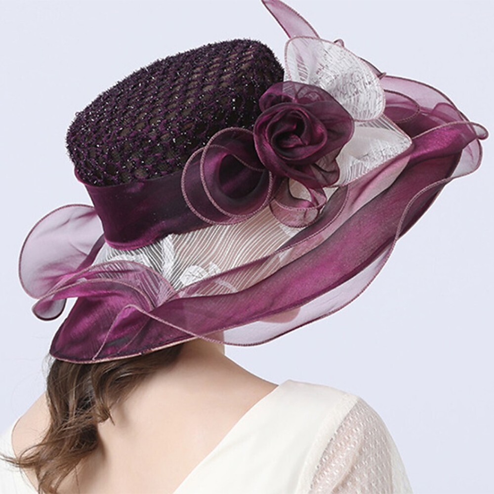 Vintage Style Fashion Tulle / Organza Hats / Headwear with Bowknot / Flower / Trim 1 Piece Wedding / Outdoor Headpiece