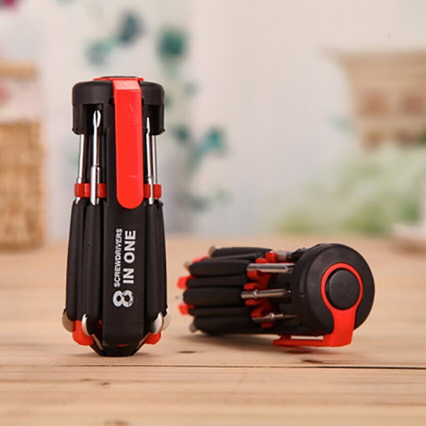 Pocket 8 in 1 Screwdriver LED Light Multi-function Repair Tools