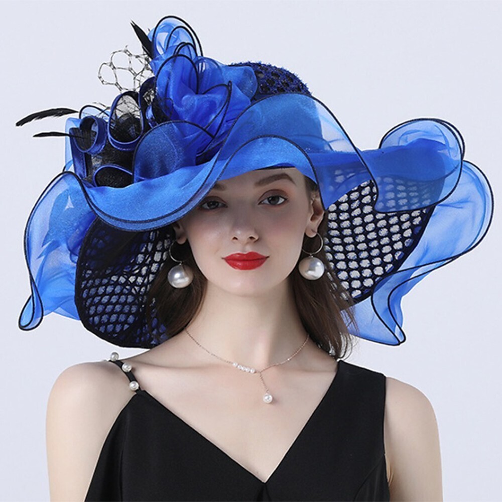 Vintage Style Fashion Tulle / Organza Hats / Headwear with Bowknot / Flower / Trim 1 Piece Wedding / Outdoor Headpiece