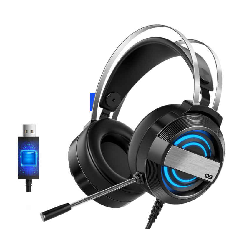 Head-mounted Computer Headset Gaming With Microphone USB Wired Headset