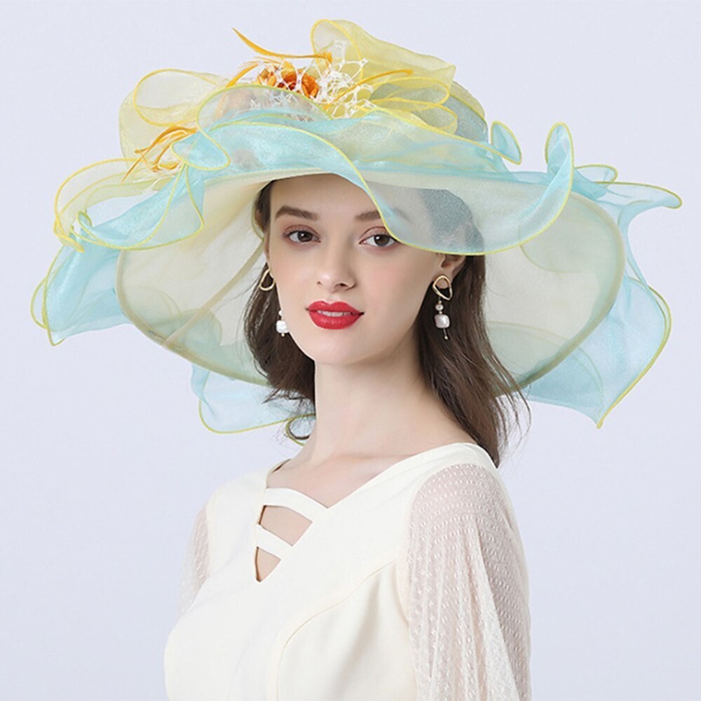 Vintage Style Fashion Tulle / Organza Hats / Headwear with Bowknot / Flower / Trim 1 Piece Wedding / Outdoor Headpiece