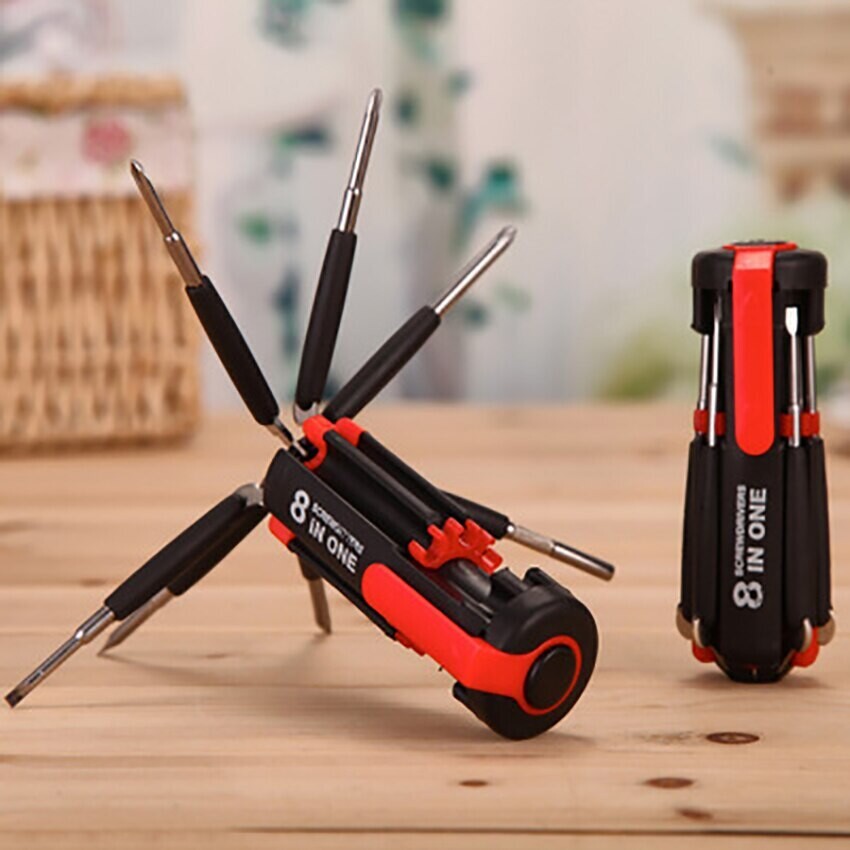 Pocket 8 in 1 Screwdriver LED Light Multi-function Repair Tools