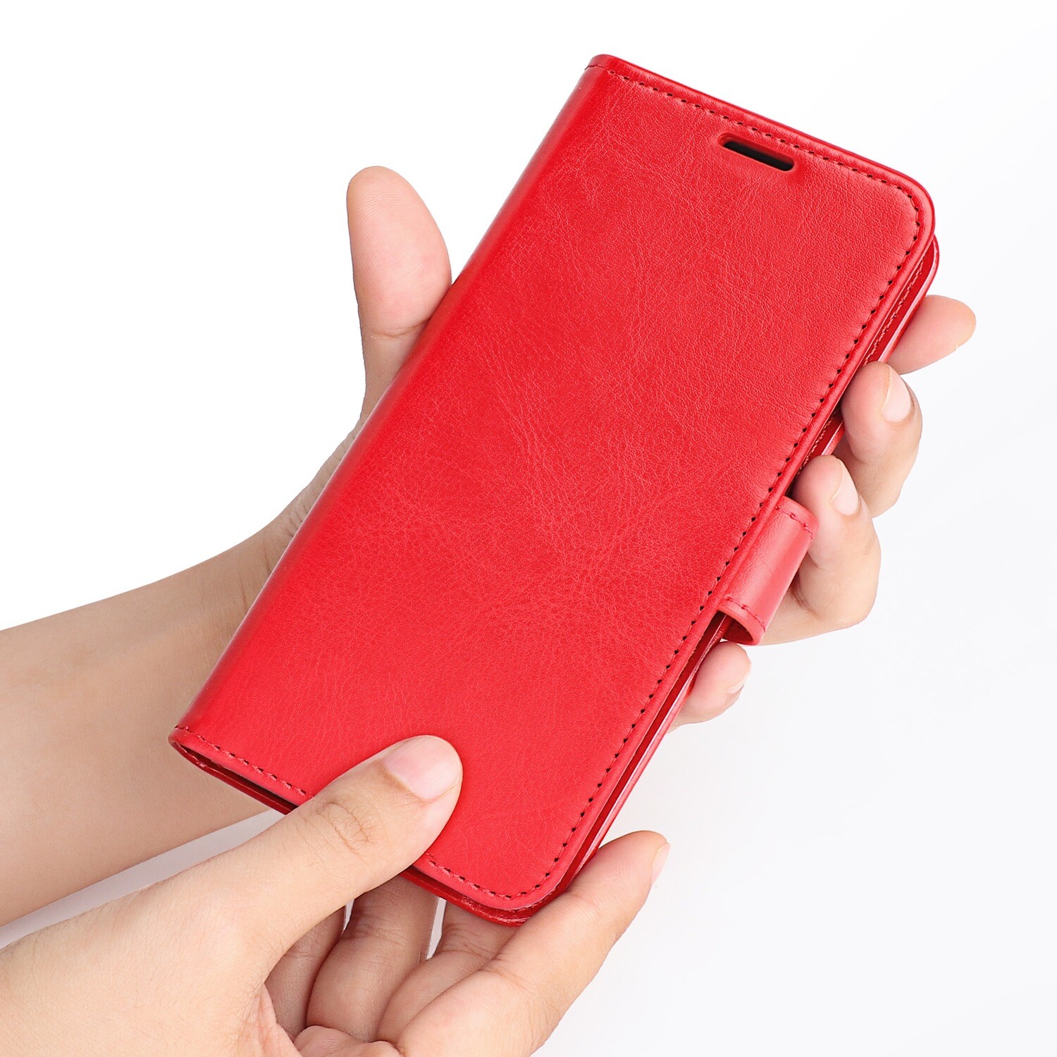 Solid PU Leather Flip Phone Case Cover For Samsung S20 S21 S22 Plus Ultra