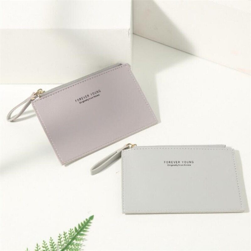 PU Zipper Cash ID Card Credit Card Holder