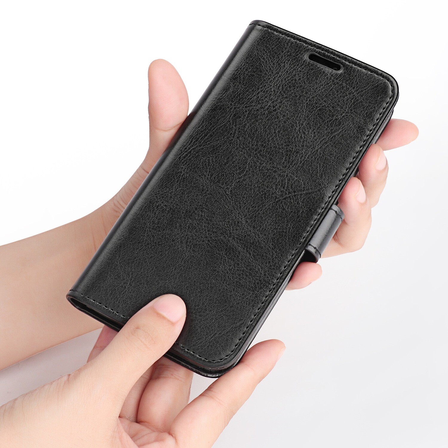 Solid PU Leather Flip Phone Case Cover For Samsung S20 S21 S22 Plus Ultra
