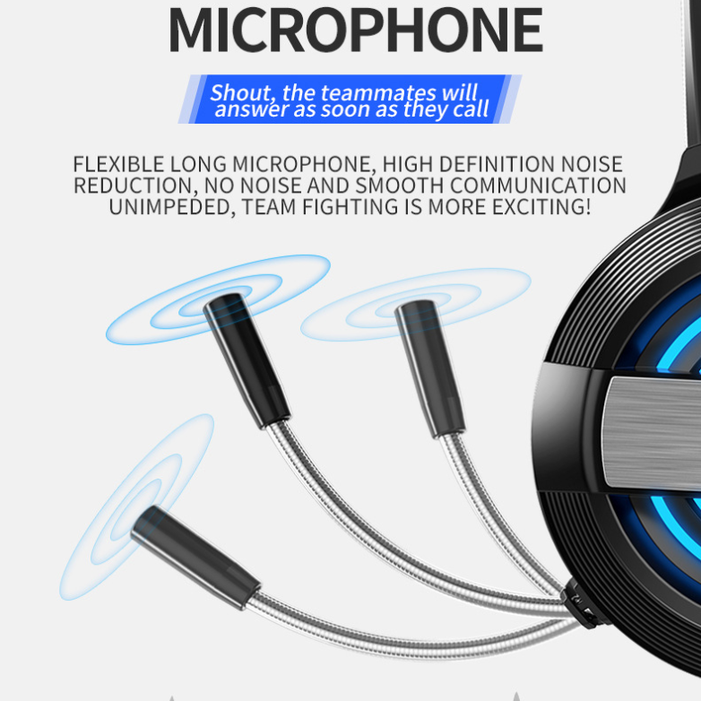 Head-mounted Computer Headset Gaming With Microphone USB Wired Headset