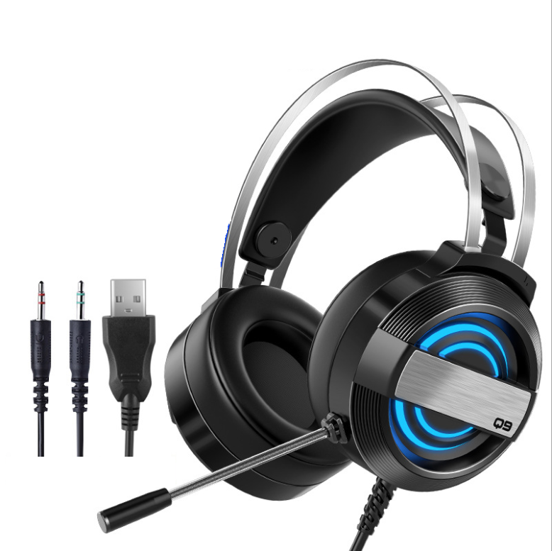 Head-mounted Computer Headset Gaming With Microphone USB Wired Headset