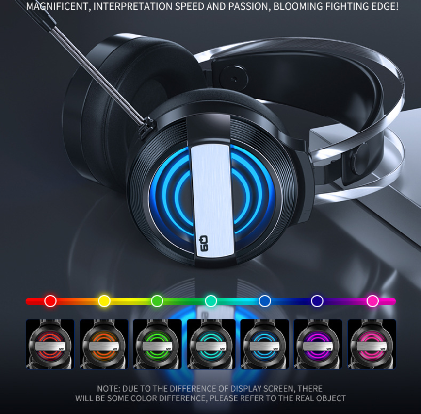 Head-mounted Computer Headset Gaming With Microphone USB Wired Headset