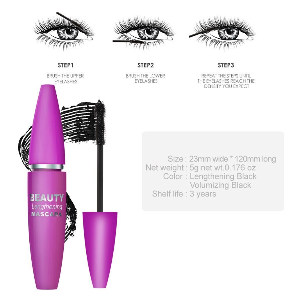 Professional Mascara 4D Thick Waterproof 2Pcs Mascara Set