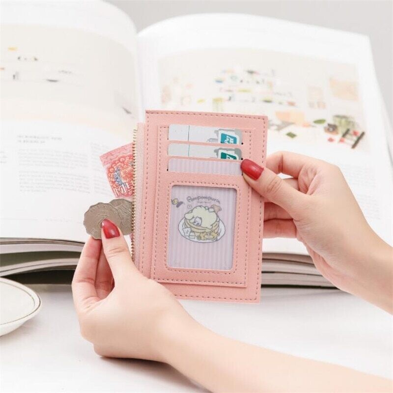 PU Zipper Cash ID Card Credit Card Holder