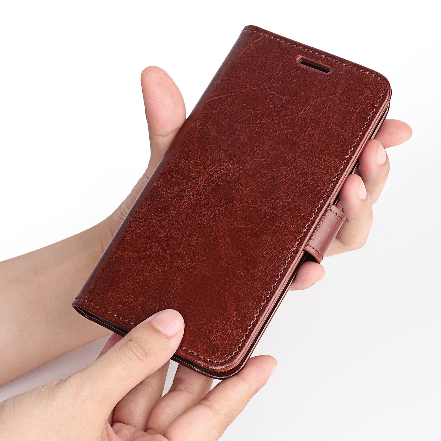 Solid PU Leather Flip Phone Case Cover For Samsung S20 S21 S22 Plus Ultra