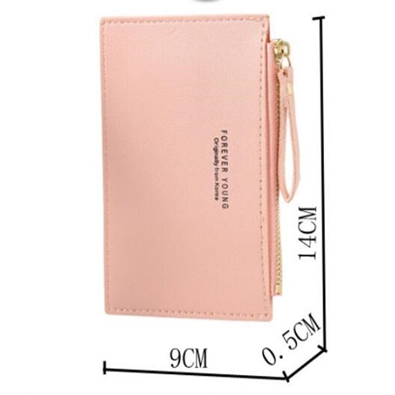 PU Zipper Cash ID Card Credit Card Holder