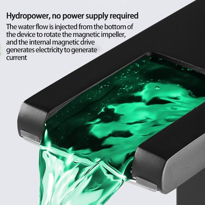 LED Luminous Basin Faucet Temperature Control Discoloration Table Sink Mixer Tap