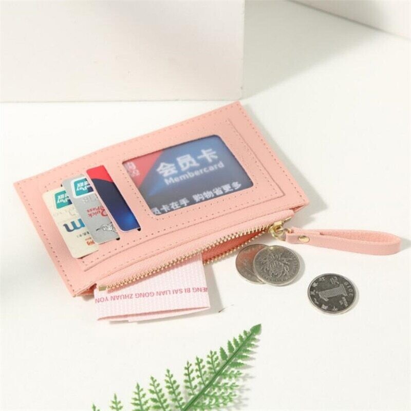 PU Zipper Cash ID Card Credit Card Holder
