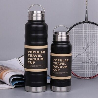 Portable Stainless Steel Hot Water Cup Large Capacity Outdoor Travel