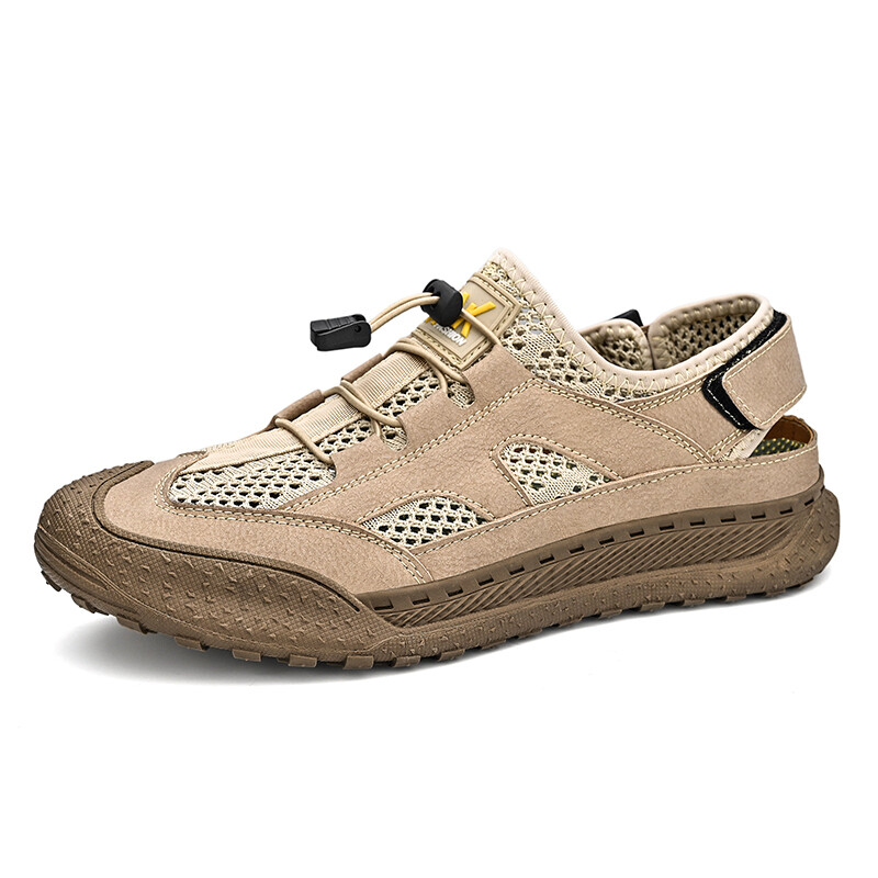 Fashion Men Leather Loafers High Quality Slip Mesh Leather Comfortable Soft Lightweight Casual Walking Shoes