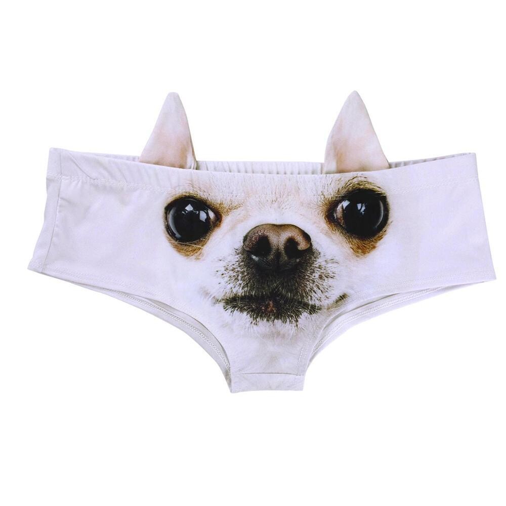 Hot Style Women&#39;s 3D Cartoon Animal Print Lingerie Sexy Low Waist Hipster Panties Cute Ear Briefs Underwear