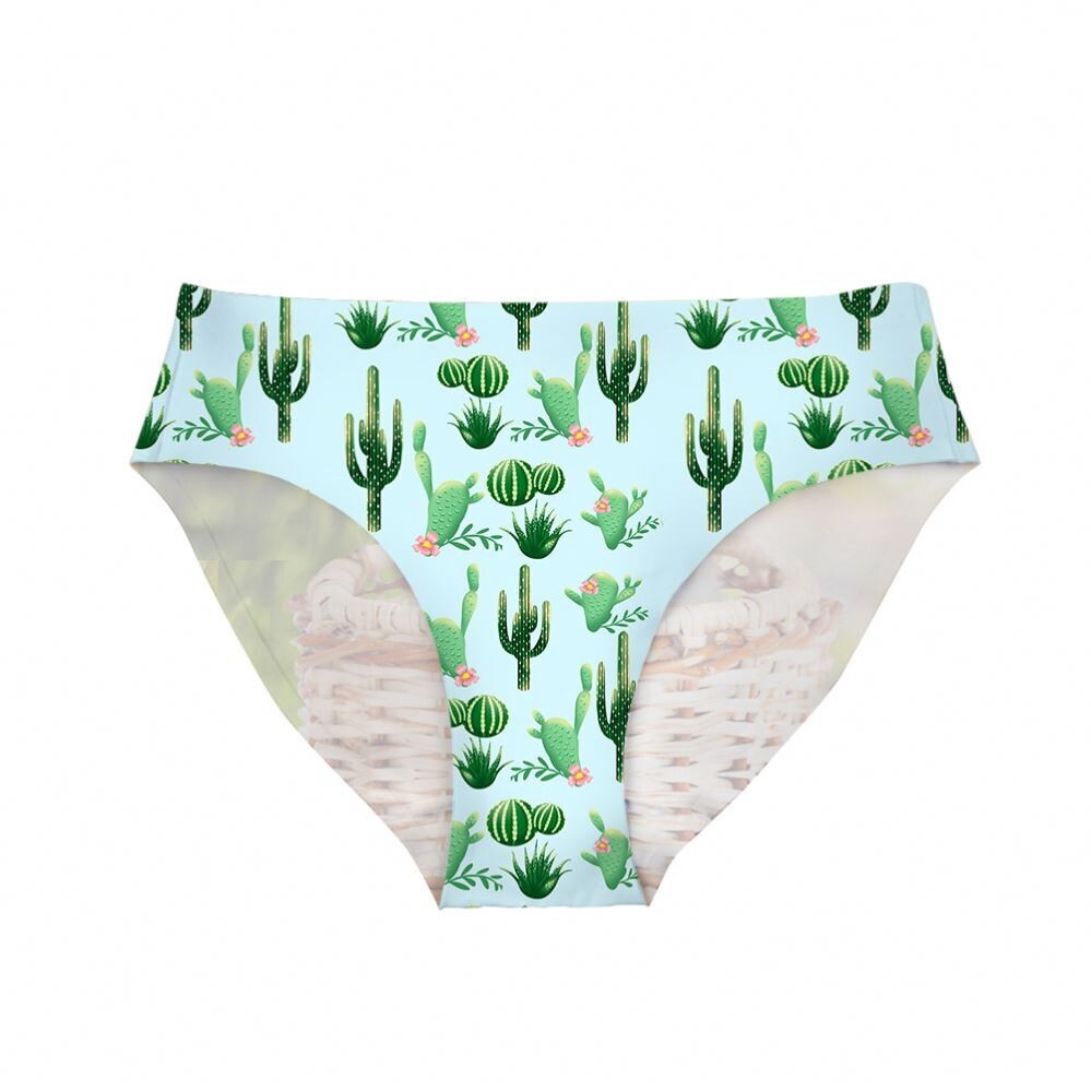 Pillow Profits Fresh Cactus Print Harajuku Women&#39;s Fashion Sneakers Woman Underwear Seamless Women&#39;s Panties