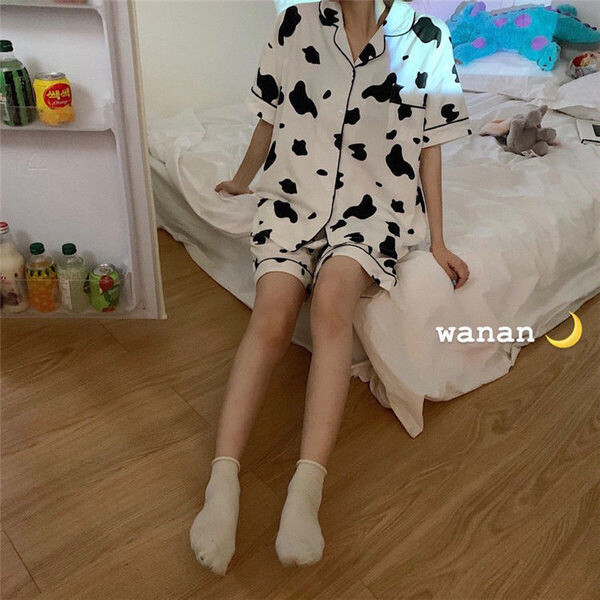 Women Sleepwear 2022 Korean Sleep Wear Baju Tidur Piyama Pijama Baratas Home Clothes Two Piece Short Set Summer Pyjama For Lady