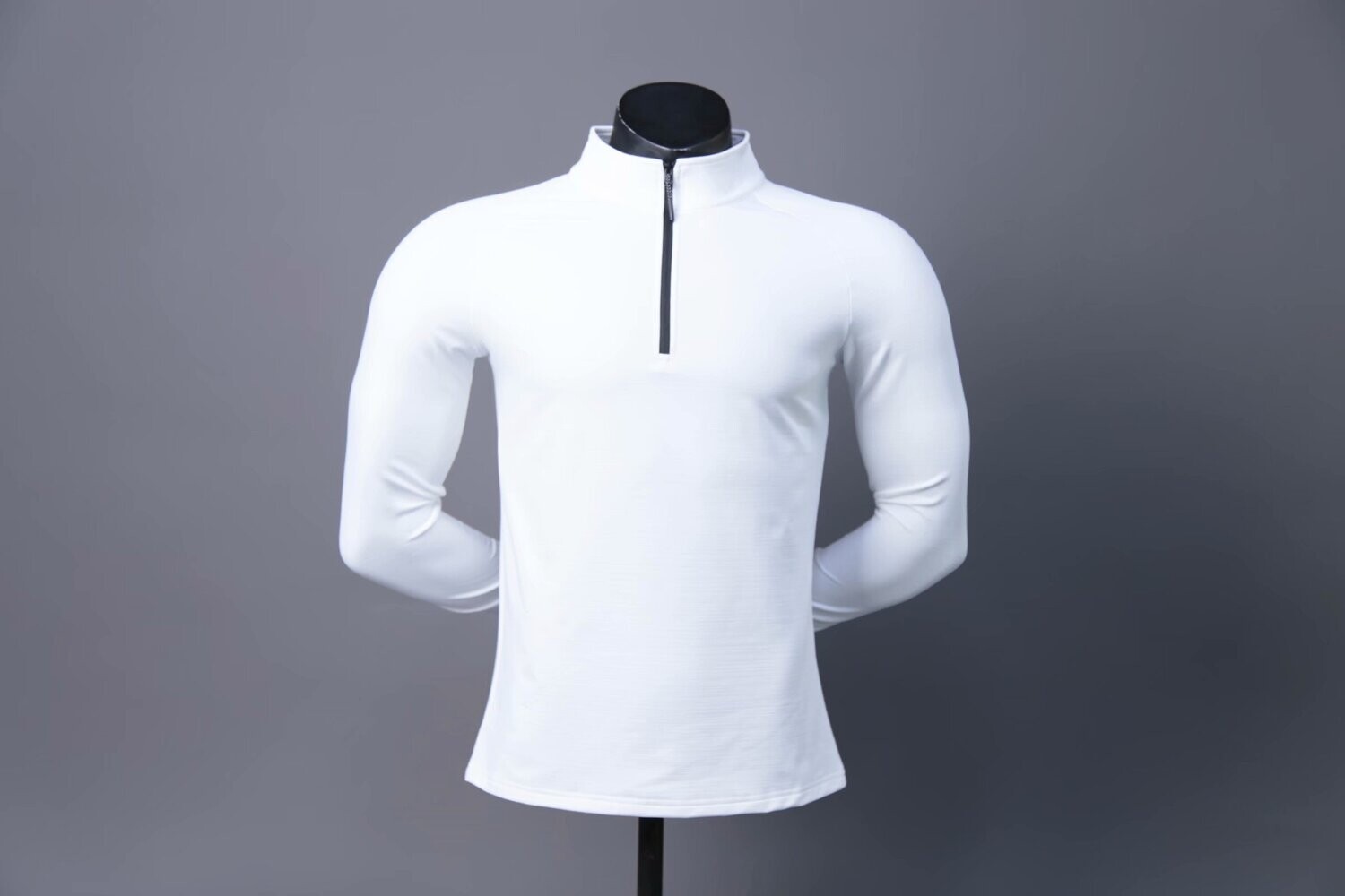 High Quality Active Wear Quater Zip Up Sweatshirts Running Men&#39;s T-shirts Workout Sportswear Long Sleeve Tight Gym T Shirt
