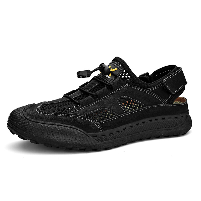 Fashion Men Leather Loafers High Quality Slip Mesh Leather Comfortable Soft Lightweight Casual Walking Shoes