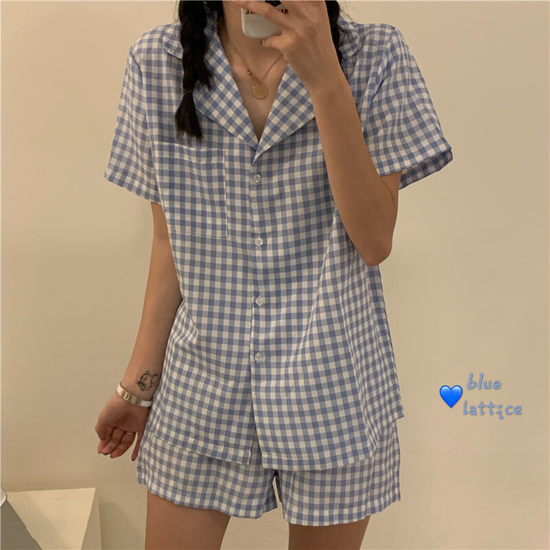 Women Sleepwear 2022 Korean Sleep Wear Baju Tidur Piyama Pijama Baratas Home Clothes Two Piece Short Set Summer Pyjama For Lady