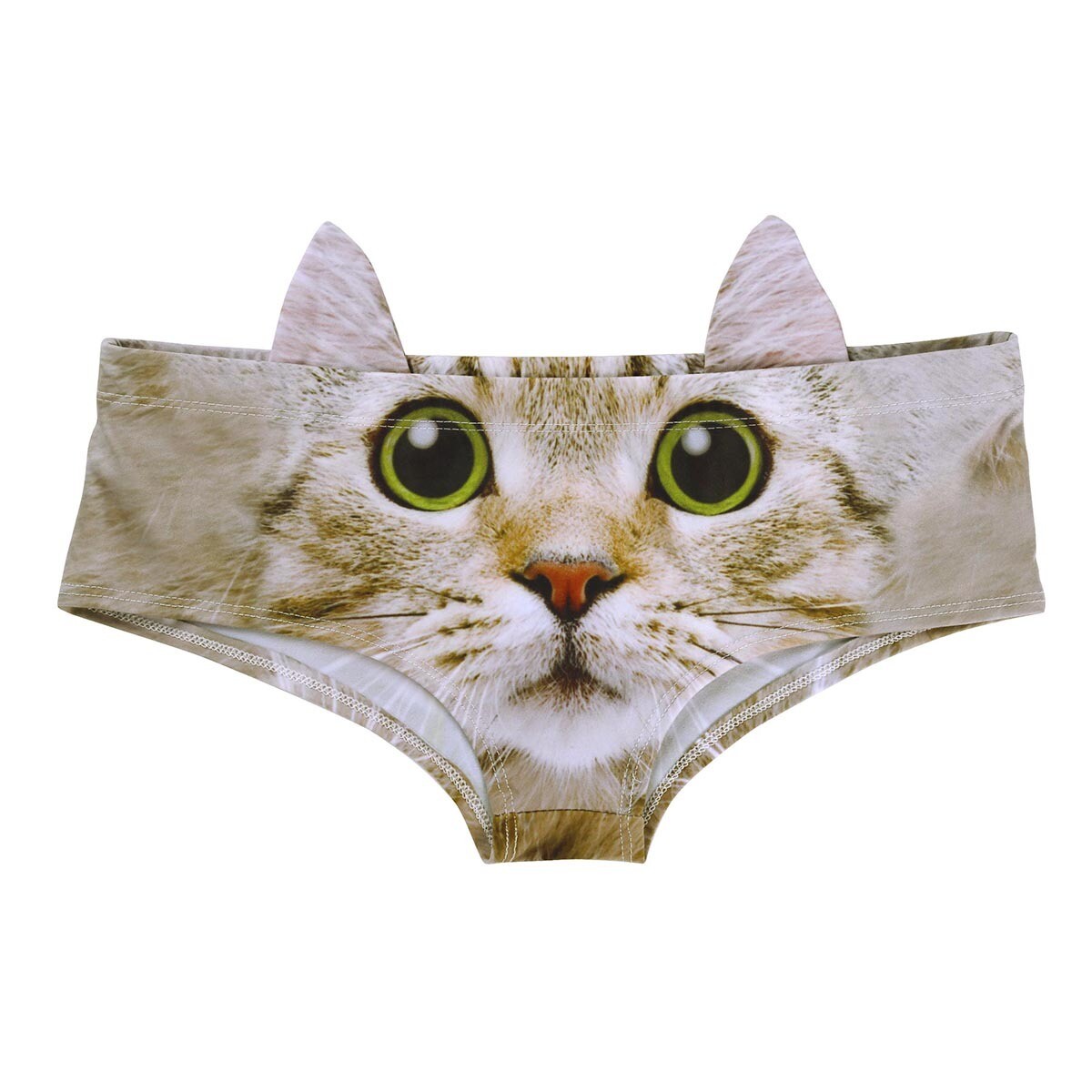 Hot Style Women&#39;s 3D Cartoon Animal Print Lingerie Sexy Low Waist Hipster Panties Cute Ear Briefs Underwear