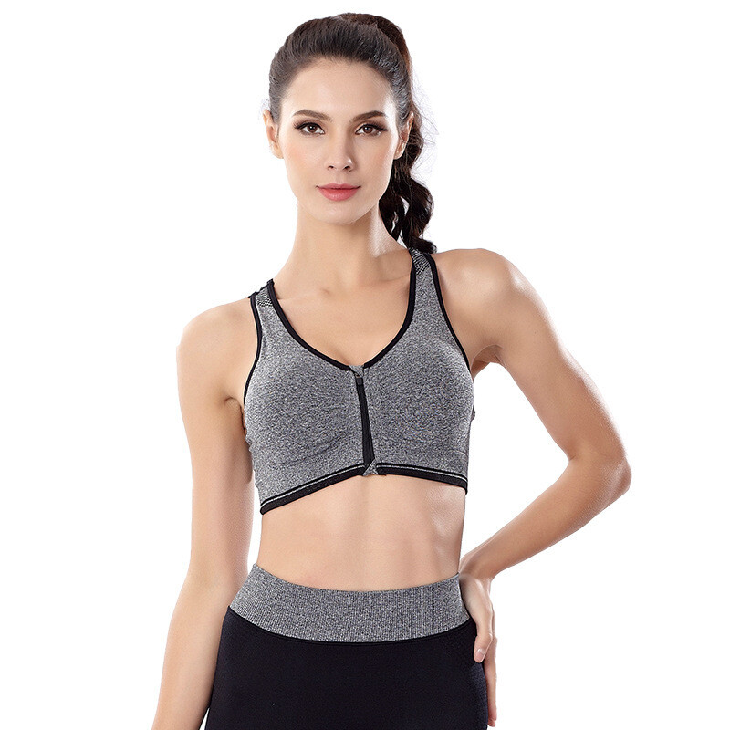 Women Yoga Underwear Padded Crop Tops Underwear Gym Top Yoga Sport Bra Zip Breathable Fitness Running Vest Yoga Bras Sports Type