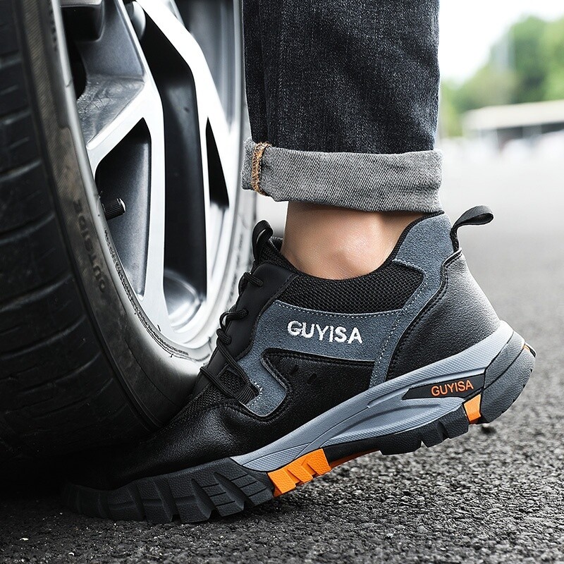 Guyisa best selling outdoor work shoes comfortable,anti slip and wear-resistant safety shoes