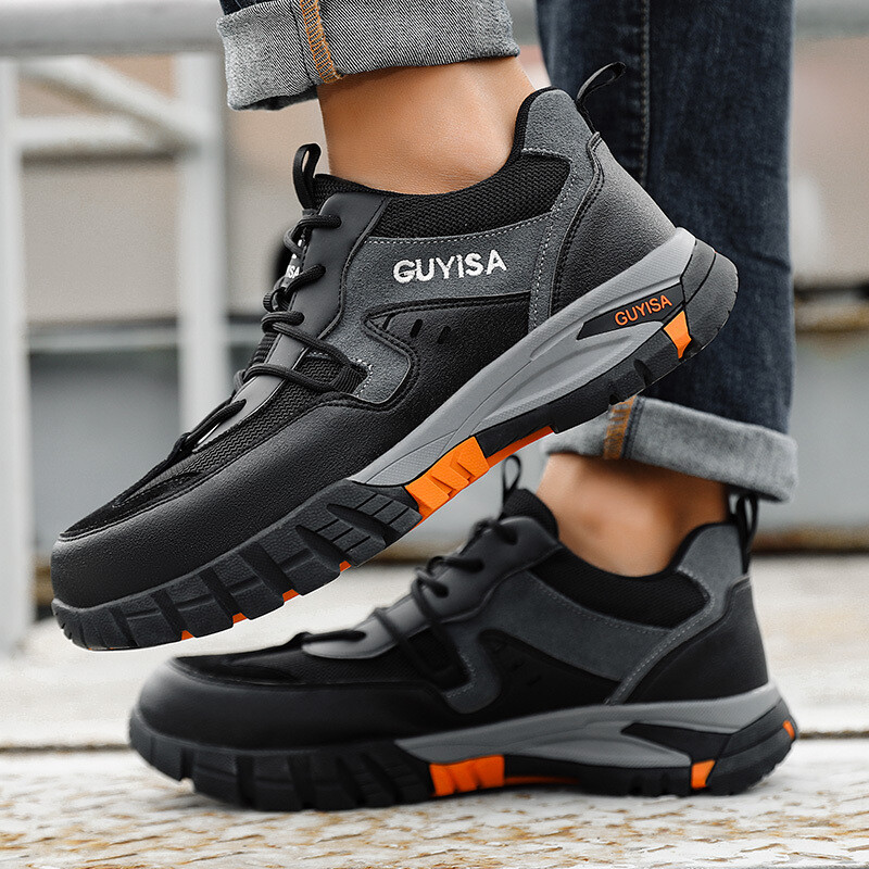 Guyisa best selling outdoor work shoes comfortable,anti slip and wear-resistant safety shoes