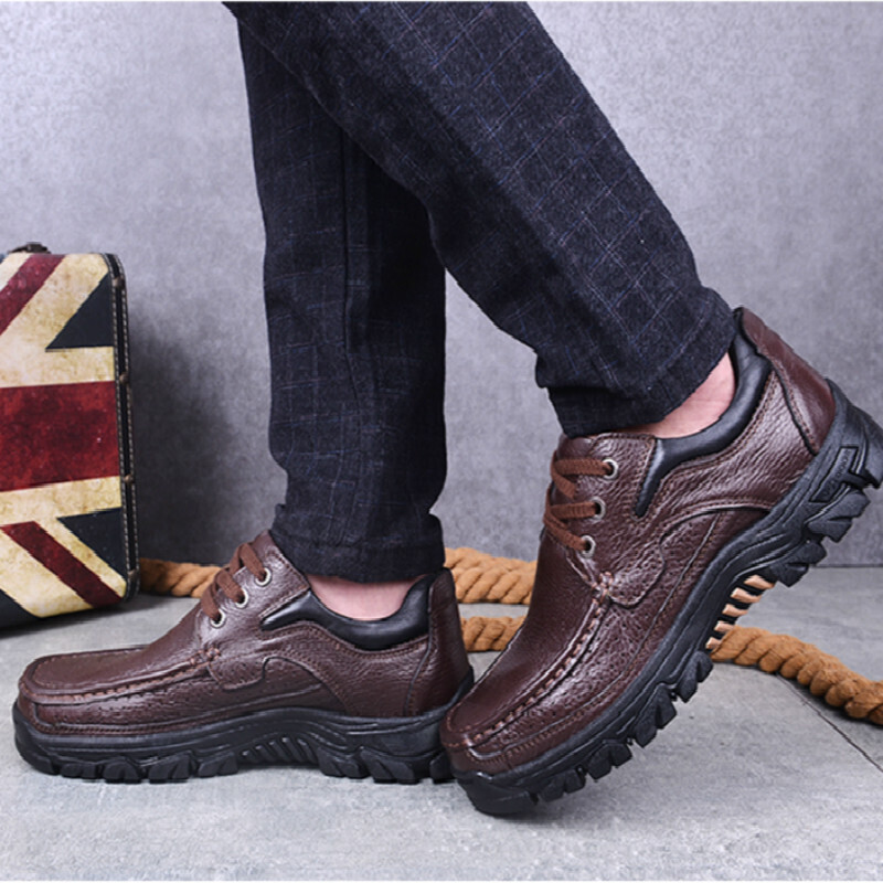 OEM New hot sale man leather casual shoes English wind thick sole adult high quality casual adult Lightweight shoes