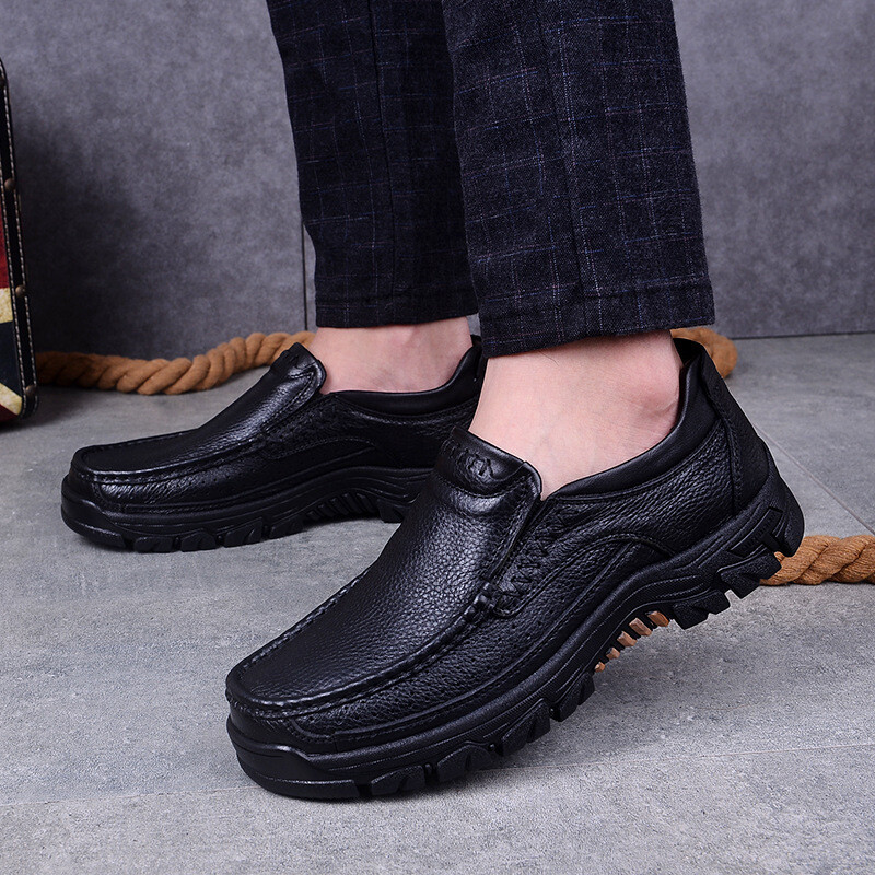 OEM New hot sale man leather casual shoes English wind thick sole adult high quality casual adult Lightweight shoes