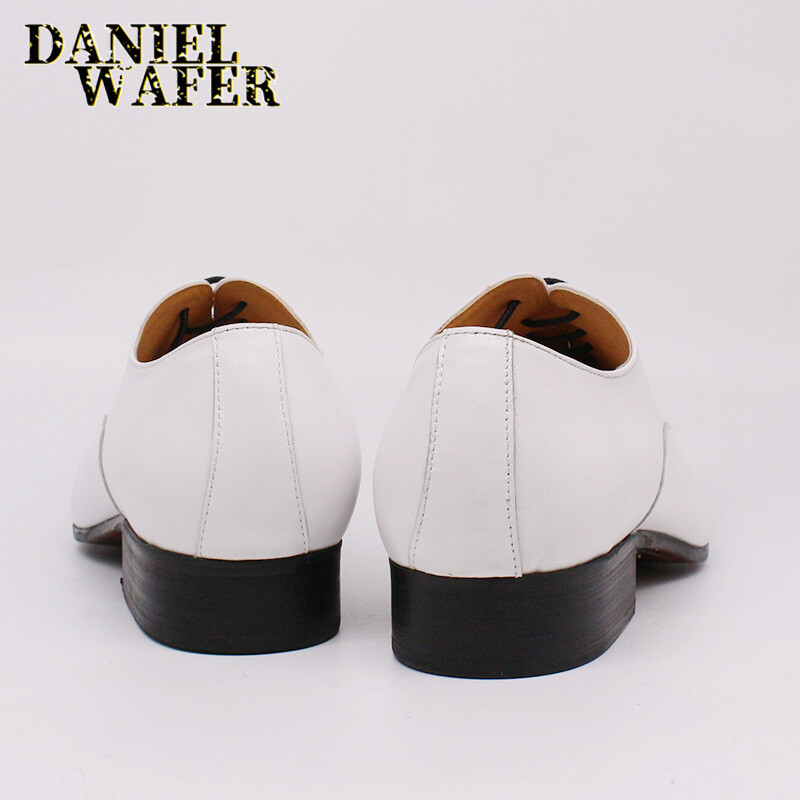 Genuine Leather Plain Toe Office Shoes Black Men Formal Oxford Dress Shoes