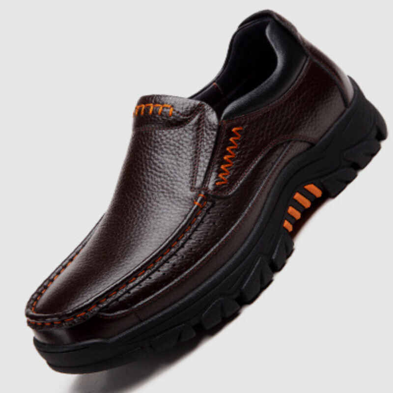 OEM New hot sale man leather casual shoes English wind thick sole adult high quality casual adult Lightweight shoes