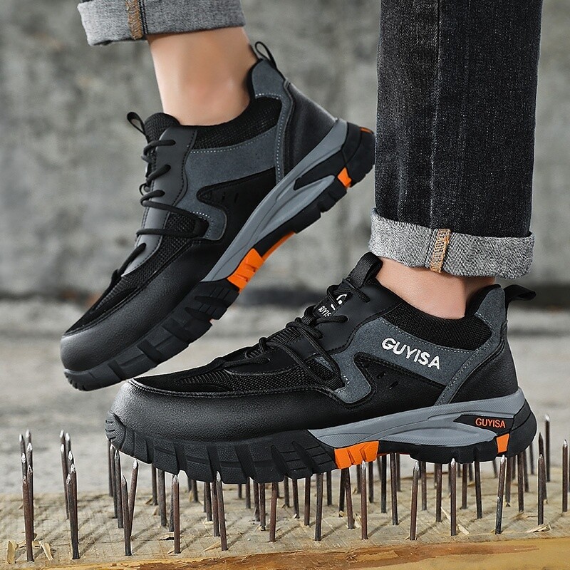 Guyisa best selling outdoor work shoes comfortable,anti slip and wear-resistant safety shoes