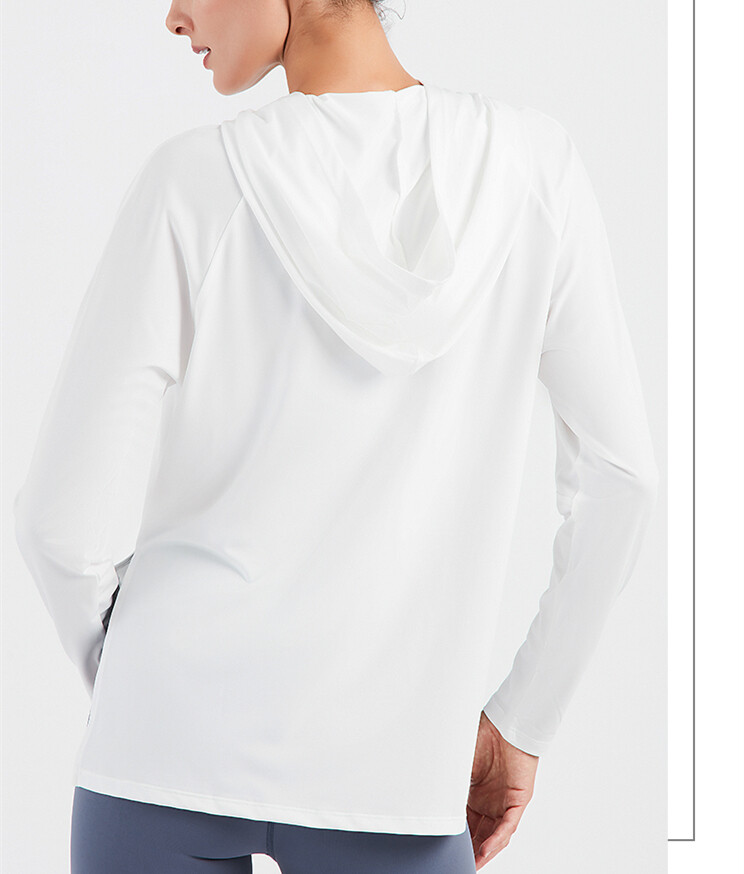 Women Loose Fitness Clothing Breathable Long Sleeved Hooded Sweatshirt Training Running T-shirt Female Gym Yoga Shirt Sports Top
