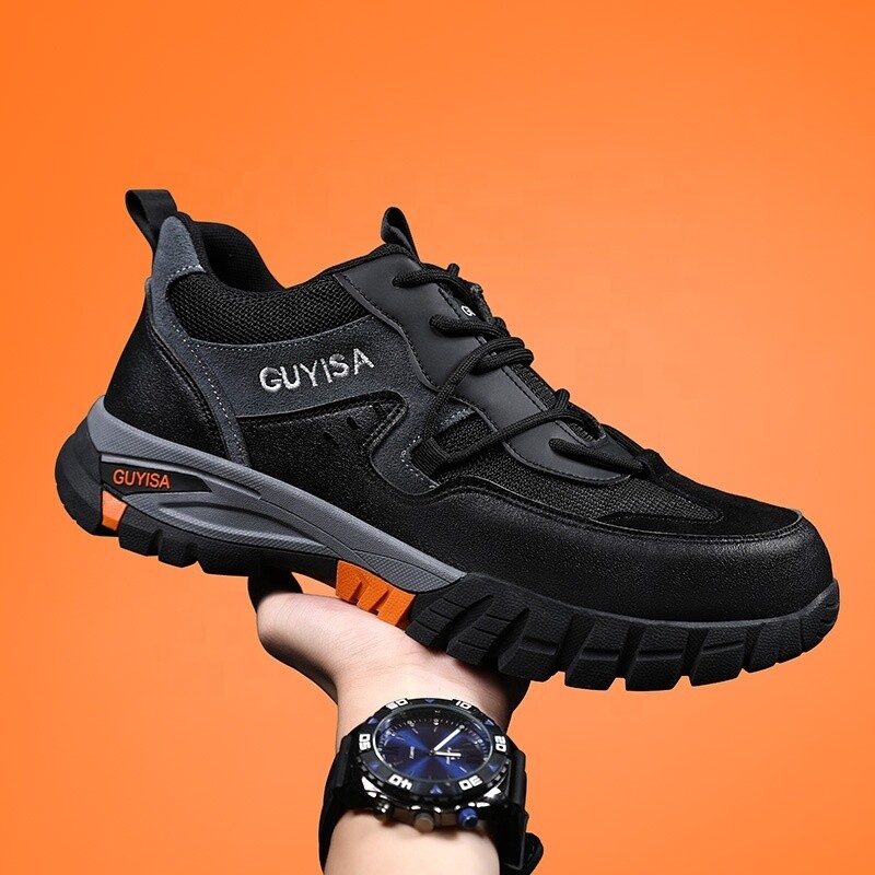 Guyisa best selling outdoor work shoes comfortable,anti slip and wear-resistant safety shoes