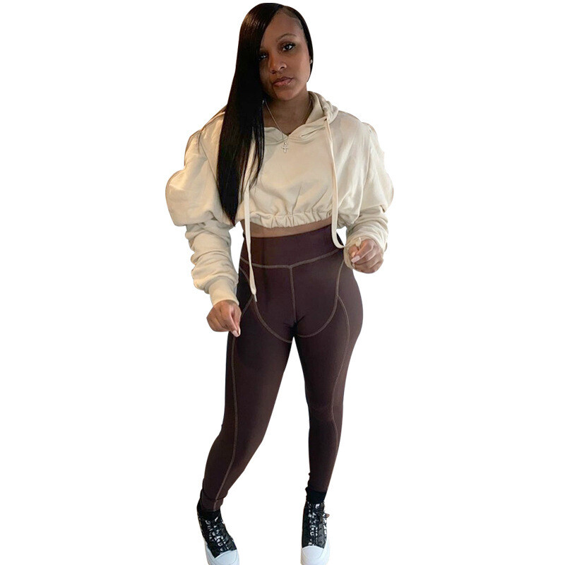 TR053 New Arrivals Wholesale Clothes Drawstring Crop Top Sweatshirts Fashion Womens Hoodies