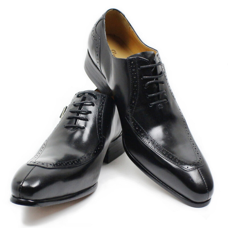 Popular Classic Italian design Leather men shoes Office Business Wedding dress shoes Lace up Buckle strap Oxford shoes for Men