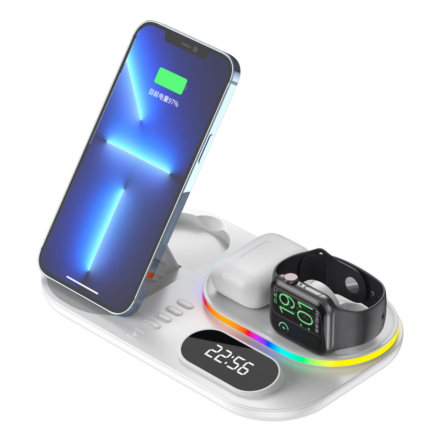Smart Life Wholesale Private Mold All In One Qi Cargador inalambrico rapido Muelle multifuncion Universal Phone Wireless Charge