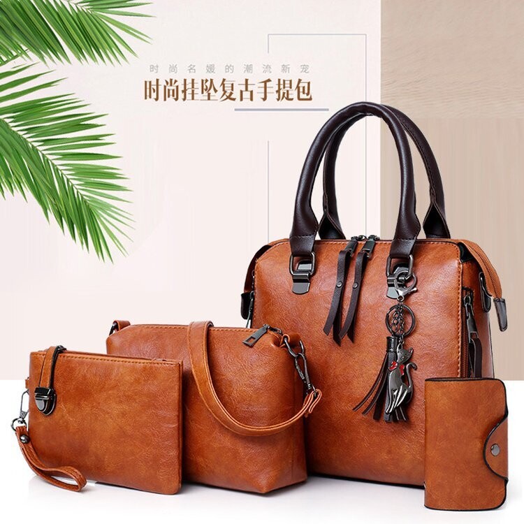 Hot Selling Luxury Women Bag Handbags PU Leather Handbag Lady 4 Pieces One Set Shoulder Bags Designer Tote Bag