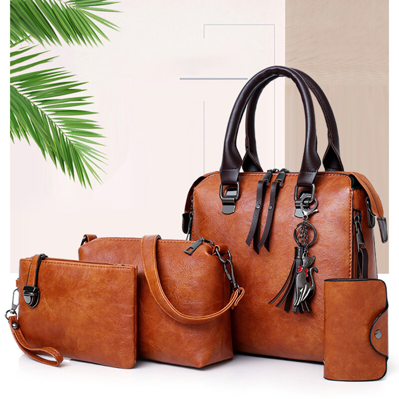 Hot Selling Luxury Women Bag Handbags PU Leather Handbag Lady 4 Pieces One Set Shoulder Bags Designer Tote Bag