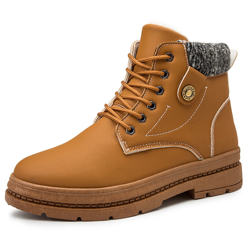 South Pole Antarctic Explorer Canadian RAX Genuine Leather Men Black Martin Boots Fur Lining Fabric Keep Warm Boots Waterproof