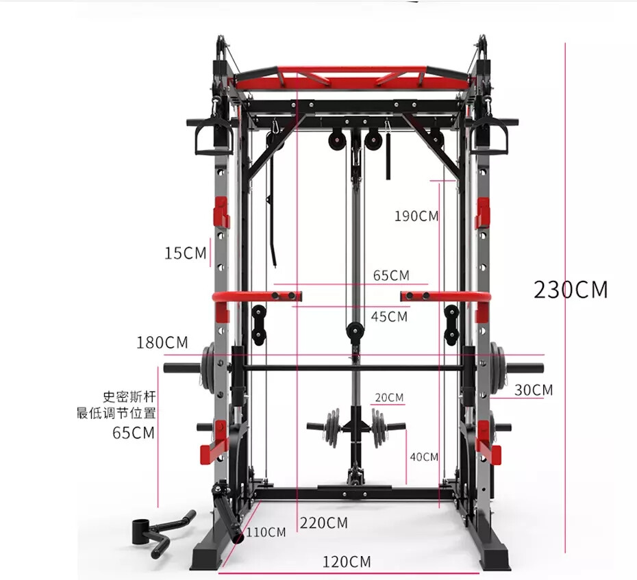 USA Germany overseas warehouse stock Multi Function crosser Trainer Smith Machine Power Rack cage adjustable Squat Rack