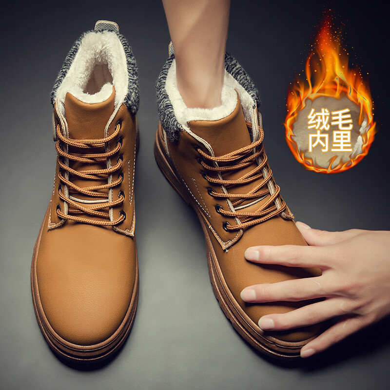 South Pole Antarctic Explorer Canadian RAX Genuine Leather Men Black Martin Boots Fur Lining Fabric Keep Warm Boots Waterproof